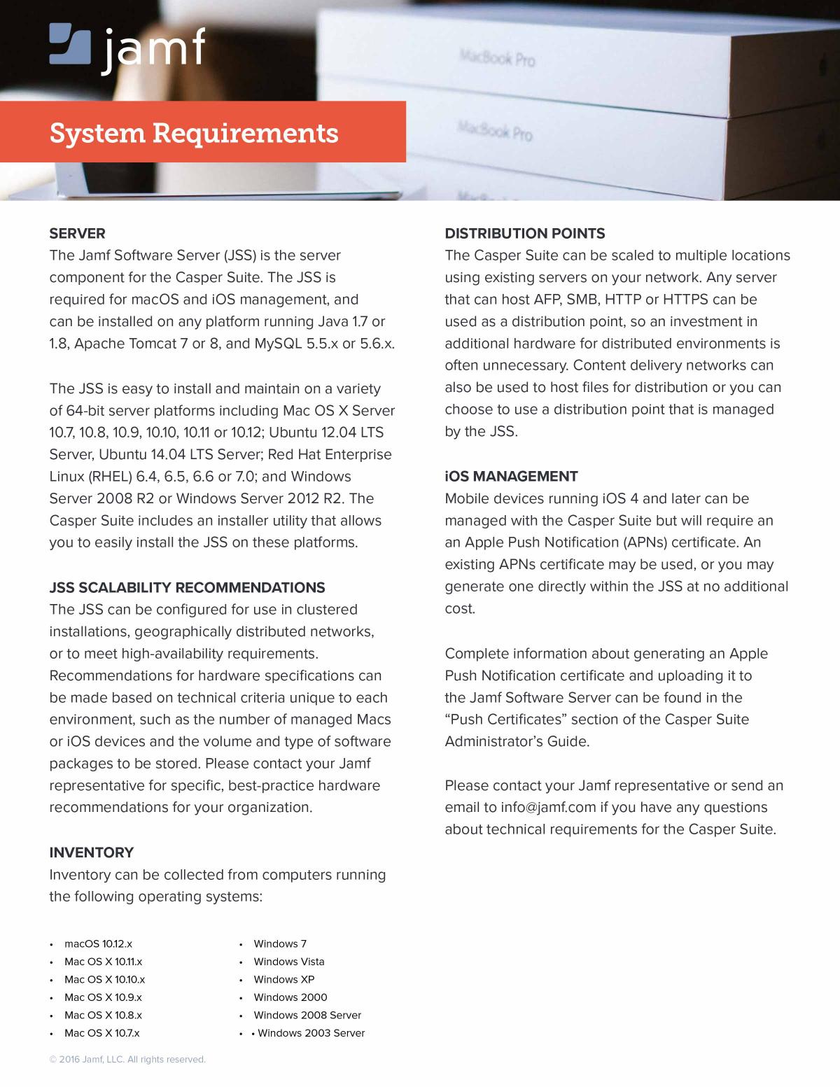 jamf pro requirements jamf pro requirements